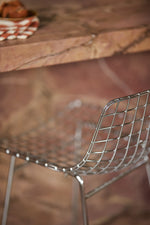 Cadeira bar metal prateada - em stock